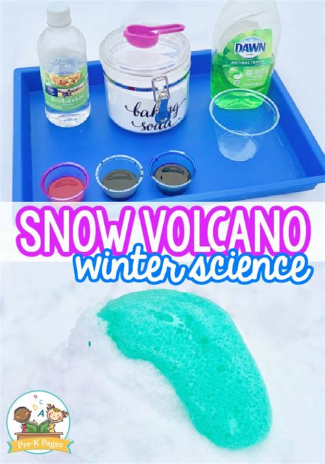 Snow Volcano Winter Science Activity For Kids Pre K Pages Winter