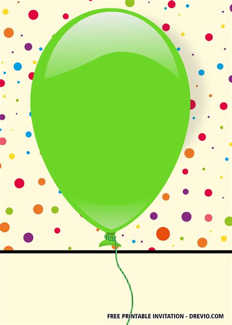 Free Printable Balloon Colorful Invitation Templates Download