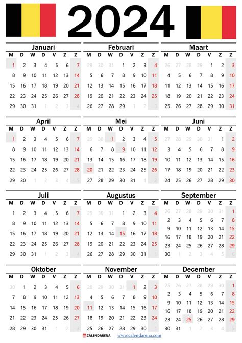 Kalender 2024 Met Weeknummers België Pdf