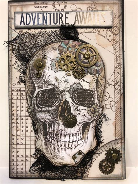 stamperia steampunk skull handmade card cards handmade cards handmade