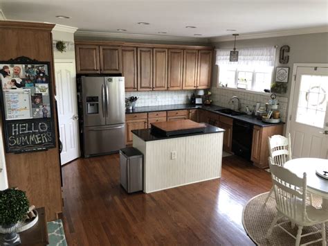 Custom cabinetry creates light and airy kitchen. My painted kitchen cabinet makeover before pictures of ...