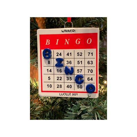 Bingo Christmas Ornament Personalized Bingo Ornament Etsy