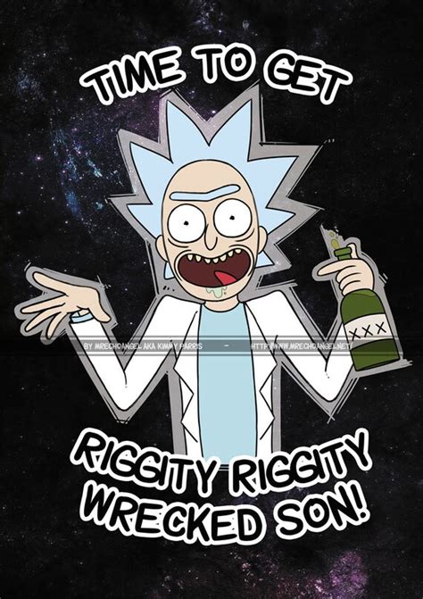 Rick And Morty A5 Print Riggity Riggity Wrecked Son Thick