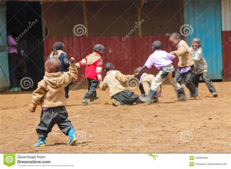 African Little School Children Fighting Editorial Stock