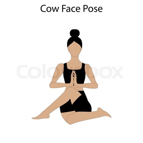 Cow Face Pose Yoga Workout On The Stock Vector Colourbox