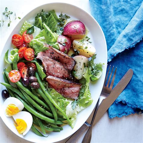 Add lots of black pepper, smoke from the grill, and roasted and dried chiles, and the dark, herbal wine practically pops. Steak Salad Niçoise Recipe | MyRecipes