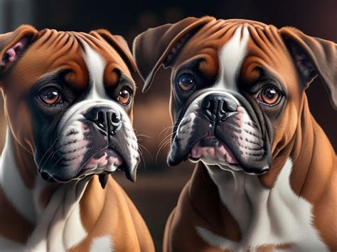 Premium Ai Image A Painting Of Two Boxer Dogs