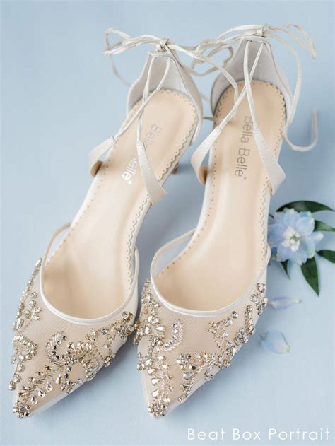 Comfortable Jewel Champagne Low Heels With Embellishment Hand Beaded