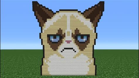Minecraft Tutorial How To Make Grumpy Cat Youtube