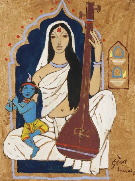 Maqbool Fida Husain Untitled Mirabai With Krishna Artsy Indian