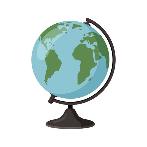 Earth Globe Planet Map Of Continents Of World Vector Illustration In