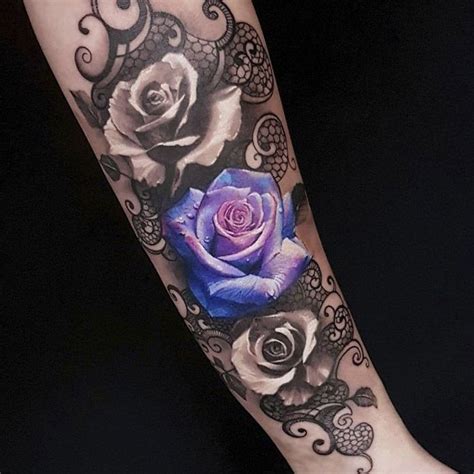 Ornamental Roses And Lace Feminine Tattoos Rose Tattoos Tattoos