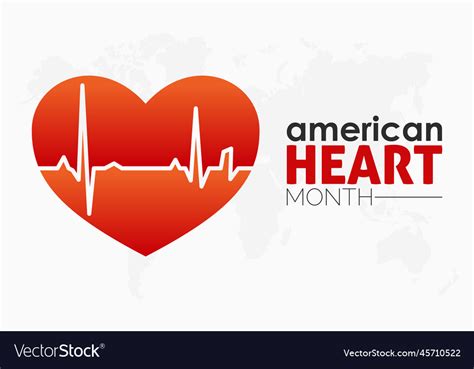 American Heart Month Design Template Concept Vector Image