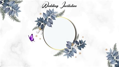 Download Undangan Pernikahan Digital Kosong Simple Elegan Tema Biru