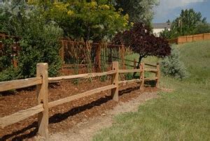 You get a natural look with the benefit of naturally occurring resistance of cedar features of a split log fence: Post and Rail Fencing | Cedar Split Rail Fence | Rustic ...