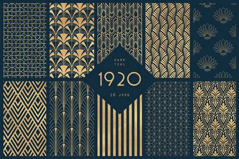 1920 Art Deco Seamless Patterns 1920 Art Deco Art Deco Patterns Art