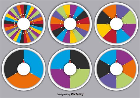 Vector Set Of Spinning Wheels Of Fortune 123158 Vector Art At Vecteezy