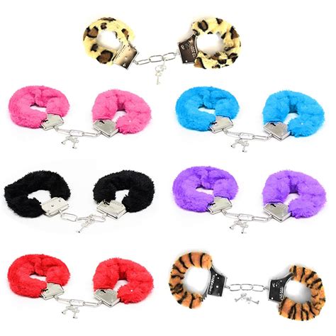 1 Pc Furry Metal Plush Bundle Handcuffs For Slave Fetish Role Playing Sm Bondage Sexy Erotic