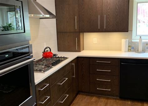 And i repainted the kitchen cabinets in a bright white, says okin. Professional Kitchen Cabinet Refinishing | Kansas City Remodelers