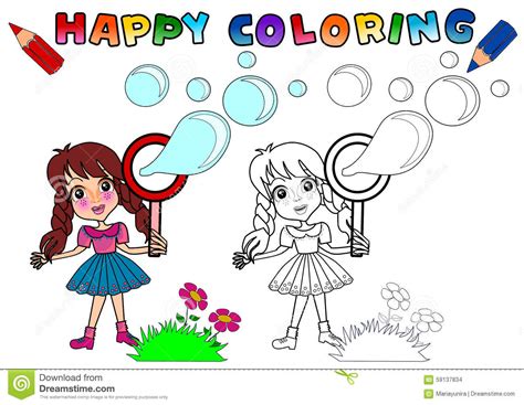 Coloring Book For Kids Stock Illustration Illustration Of Hand 59137834