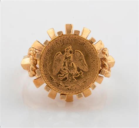 1945 Dos Pesos Gold Coin Ring In 18ct Gold Rings Jewellery