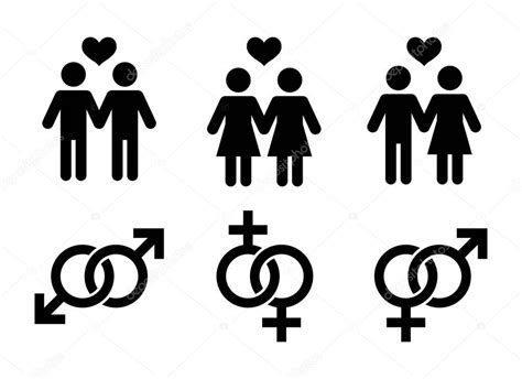 Same Sex Couples Pictograms Stock Vector Illustration Of Hot Sex Picture