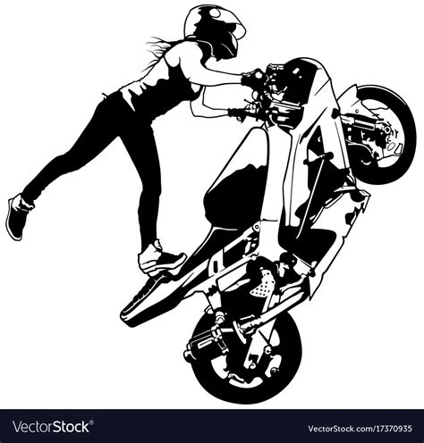 Motorbike Girl Royalty Free Vector Image Vectorstock
