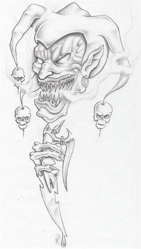 Evil Jester By Markfellows Joker Drawings Skulls Drawing Skull
