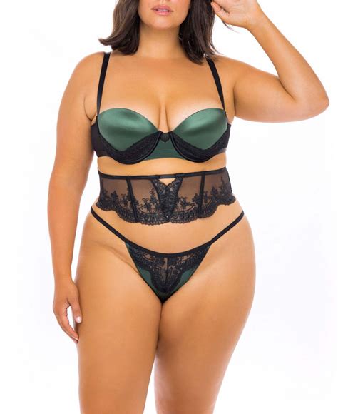 Oh La La Cheri Mold Cup Bra With Embroidery Detailing And Matching Waist Cincher And Panty 2pc