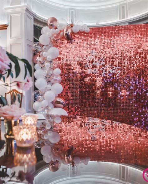 Sequin Shimmer Backdrops Sequin Wall 21st Birthday Decorations Rose