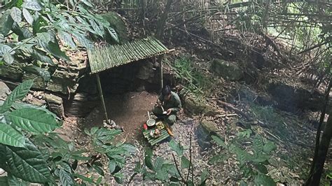 Solo Bushcraft Camp Alone In The Jungle The Sound Of The Green Forest