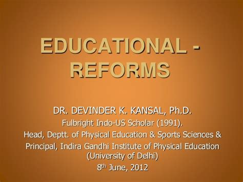 Education Reforms Ppt