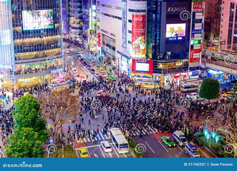 Croisement De Shibuya La Nuit Photographie Ditorial Image Du Landmark District