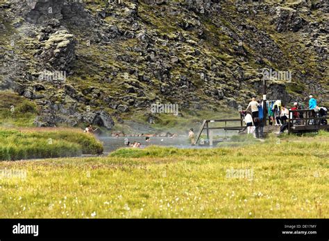 Hot Spring Or Natural Pool Landmannalaugar Iceland Stock Photo Alamy