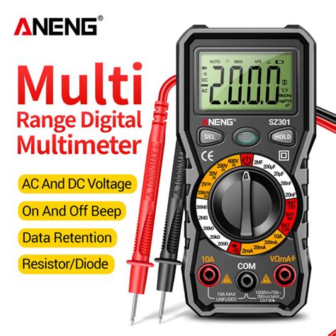 ANENG SZ301 600V Digital Multimeter 2000 Count AC DC Votage Current