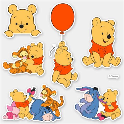 Baby Pooh And Pals Sticker Zazzle Cute Winnie The Pooh Winnie The