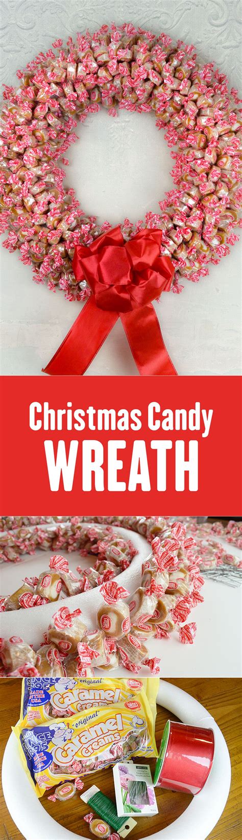 Christmas Candy Wreath Candy Wreath Christmas Candy Crafts Christmas Ts