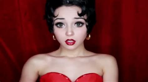 She Nailed Betty Boops Makeup Transformation Betty Boop Makeup Betty