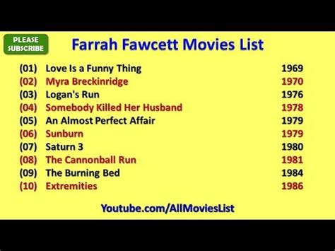 We provide comprehensive netflix movie lists and tv shows lists as well as offering a large database that can be searched and filtered. Farrah Fawcett Movies List - YouTube