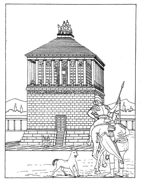 Zeus, hijo de cronos y rea , dibujo para colorear gratis. Dibujo para colorear - Mausoleo de Halicarnaso