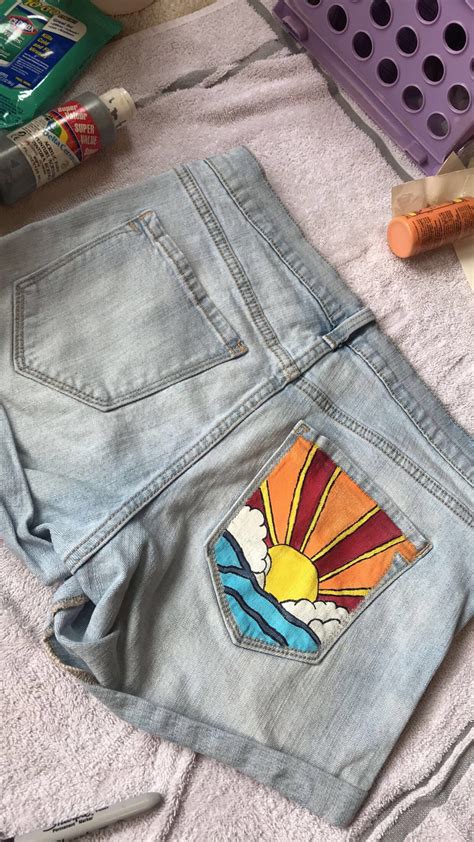 Pocket Painted Jeans Etsy Painted Clothes Diy Painted Jeans Jeans Diy