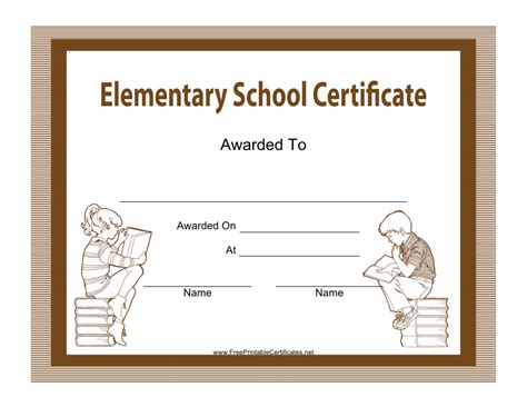 Elementary School Certificate Template Download Printable Pdf