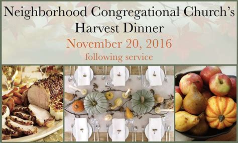 Neighborhood Congregational Churchs Harvest Dinner Neighborhood