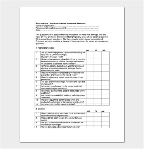 Security Assessment Checklist Template In 2020 Checklist Template Pdmrea