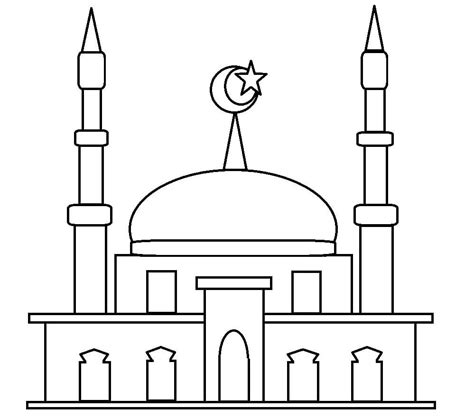 Mewarnai Gambar Islami Untuk Tk Kumpulan Gambar Mewarnai Masjid Untuk