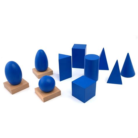 The Blue Geometric Solids Childrens House Montessori Materials