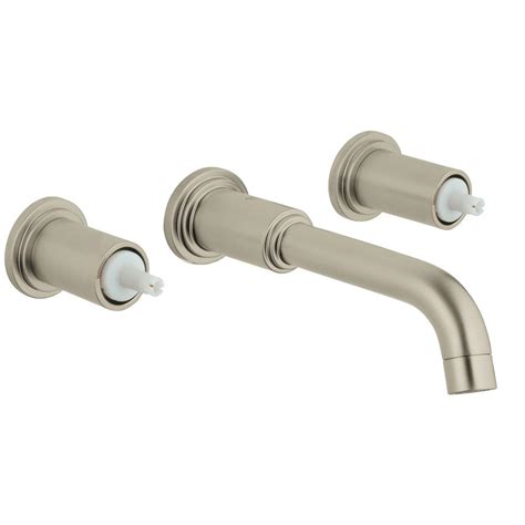 This should be taken into account during the planning stage of your project, as the pipework and faucet body will need to be installed before tiling. GROHE Atrio 2-Handle Wall Mount Bathroom Faucet in Brushed ...