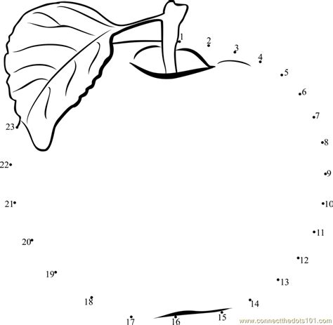 Apple Fruit Dot To Dot Printable Worksheet Connect The Dots