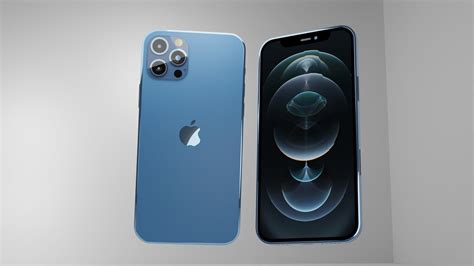 Iphone 12 Pro Pacific Blue 3d Model Cgtrader
