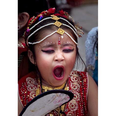 Living Goddesses Girls Take Part In The Kumari Puja Festival In